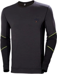 Helly Hansen Longsleeve Lifa Merino Crewneck Grün/Orange/Dunkelgrau