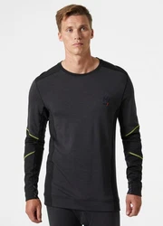 Helly Hansen Longsleeve Lifa Merino Crewneck Grün/Orange/Dunkelgrau