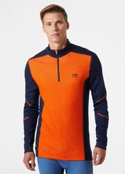 Helly Hansen Longsleeve Lifa Merino Half Zip Orange/Hellblau