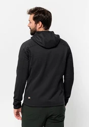 Jack Wolfskin Kapuzenfleecejacke ALPGRAT PRO INS FZ Schwarz/Grau/Dunkelgrau