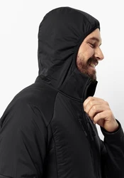 Jack Wolfskin Kapuzenfleecejacke ALPGRAT PRO INS FZ Schwarz/Grau/Dunkelgrau