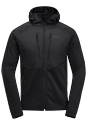 Jack Wolfskin Kapuzenfleecejacke ALPGRAT PRO INS FZ Schwarz/Grau/Dunkelgrau