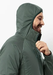 Jack Wolfskin Kapuzenfleecejacke ALPGRAT PRO INS FZ Dunkelgrün/Grün/Hellgrün