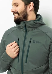 Jack Wolfskin Kapuzenfleecejacke ALPGRAT PRO INS FZ Dunkelgrün/Grün/Hellgrün