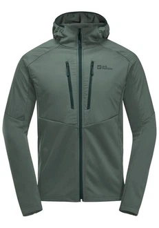 Jack Wolfskin Kapuzenfleecejacke ALPGRAT PRO INS FZ Dunkelgrün/Grün/Hellgrün