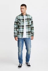 Blend Langarmhemd BLEND BHShirt Dunkelgrün/Hellblau/Grün/Türkis