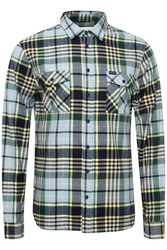 Blend Langarmhemd BLEND BHShirt Dunkelgrün/Hellblau/Grün/Türkis