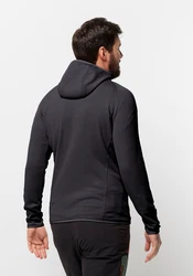 Jack Wolfskin Fleecejacke BAISELBERG HOODED FZ Dunkelgrau/Grau/Schwarz