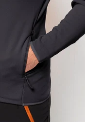 Jack Wolfskin Fleecejacke BAISELBERG HOODED FZ Dunkelgrau/Grau/Schwarz