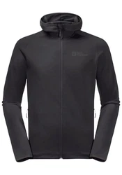 Jack Wolfskin Fleecejacke BAISELBERG HOODED FZ Dunkelgrau/Grau/Schwarz