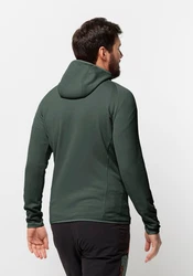 Jack Wolfskin Fleecejacke BAISELBERG HOODED FZ Dunkelgrün/Dunkelgrau/Braun/Grün
