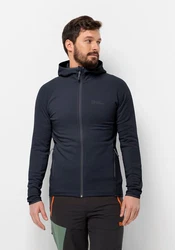 Jack Wolfskin Fleecejacke BAISELBERG HOODED FZ Dunkelblau/Blau