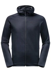 Jack Wolfskin Fleecejacke BAISELBERG HOODED FZ Dunkelblau/Blau