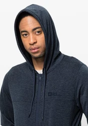 Jack Wolfskin Fleecejacke WALDSEE HOODED JKT Dunkelblau/Blau/Hellblau