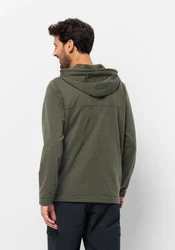 Jack Wolfskin Fleecejacke WALDSEE HOODED JKT Dunkelgrün/Khaki
