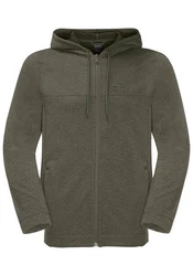Jack Wolfskin Fleecejacke WALDSEE HOODED JKT Dunkelgrün/Khaki