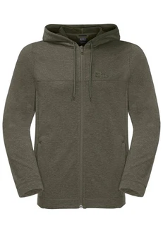 Jack Wolfskin Fleecejacke WALDSEE HOODED JKT Dunkelgrün/Khaki
