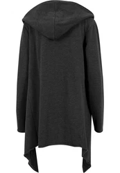Urban Classics Herren Long Hooded Open Edge Cardigan (1-St) Dunkelgrau/Schwarz/Grau