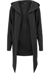 Urban Classics Herren Long Hooded Open Edge Cardigan (1-St) Dunkelgrau/Schwarz/Grau