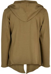 Urban Classics Herren Long Hooded Open Edge Cardigan (1-St) Khaki/Dunkelgrün/Braun