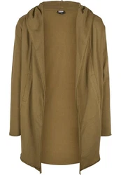 Urban Classics Herren Long Hooded Open Edge Cardigan (1-St) Khaki/Dunkelgrün/Braun