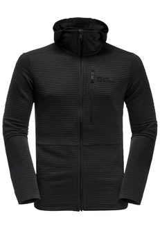 Jack Wolfskin Fleecejacke MODESTO HOODED JKT MEN Schwarz/Grau/Rot/Dunkelgrau