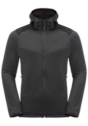 Jack Wolfskin Fleecejacke KOLBENBERG HOODED FZ Dunkelgrau/Grau/Schwarz