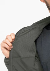 Jack Wolfskin Fleecejacke KOLBENBERG HOODED FZ Dunkelgrau/Hellgrau/Grau/Dunkelgrün