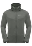 Jack Wolfskin Fleecejacke KOLBENBERG HOODED FZ Dunkelgrau/Hellgrau/Grau/Dunkelgrün