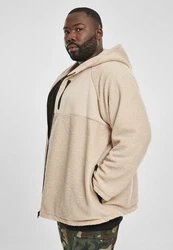 URBAN CLASSICS Hooded Sherpa Zip Jacket (1-St) Beige/Khaki/Braun