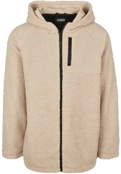 URBAN CLASSICS Hooded Sherpa Zip Jacket (1-St) Beige/Khaki/Braun