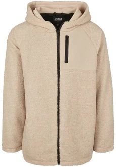 URBAN CLASSICS Hooded Sherpa Zip Jacket (1-St) Beige/Khaki/Braun