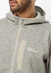 Jack Wolfskin Fleecejacke TANNENSPUR HOODED JKT Hellgrau/Grau/Khaki/Braun/Beige
