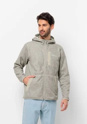 Jack Wolfskin Fleecejacke TANNENSPUR HOODED JKT Hellgrau/Grau/Khaki/Braun/Beige
