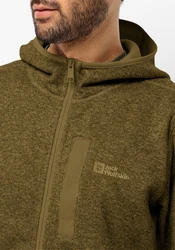 Jack Wolfskin Fleecejacke TANNENSPUR HOODED JKT Dunkelgrün/Khaki/Braun/Grün