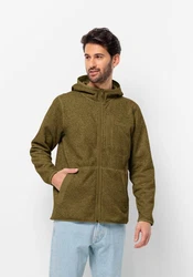 Jack Wolfskin Fleecejacke TANNENSPUR HOODED JKT Dunkelgrün/Khaki/Braun/Grün