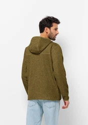 Jack Wolfskin Fleecejacke TANNENSPUR HOODED JKT Dunkelgrün/Khaki/Braun/Grün