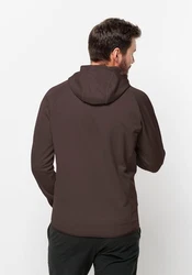 Jack Wolfskin Fleecejacke ALPGRAT HOODED FZ Dunkelbraun/Braun/Rot