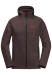 Jack Wolfskin Fleecejacke ALPGRAT HOODED FZ Dunkelbraun/Braun/Rot