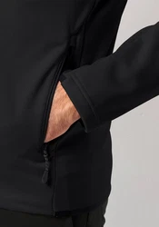 Jack Wolfskin Fleecejacke ALPGRAT HOODED FZ Schwarz/Grau/Dunkelgrau/Gelb