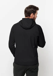Jack Wolfskin Fleecejacke ALPGRAT HOODED FZ Schwarz/Grau/Dunkelgrau/Gelb
