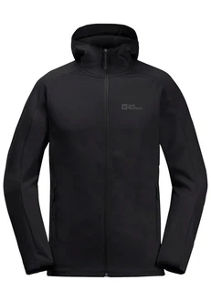 Jack Wolfskin Fleecejacke ALPGRAT HOODED FZ Schwarz/Grau/Dunkelgrau/Gelb Jack Wolfskin Fleecejacke ALPGRAT HOODED FZ Schwarz/Grau/Dunkelgrau/Gelb