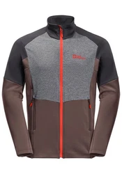 Jack Wolfskin Fleecejacke MARIENBERG FZ Dunkelgrau/Rot/Braun/Grau/Dunkelrot