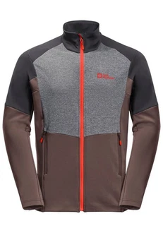 Jack Wolfskin Fleecejacke MARIENBERG FZ Dunkelgrau/Rot/Braun/Grau/Dunkelrot