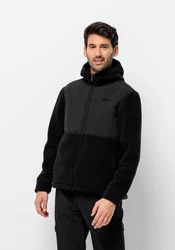 Jack Wolfskin Fleecejacke FELSLICHT HOODED JKT Schwarz/Dunkelblau/Dunkelgrau/Grau