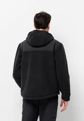 Jack Wolfskin Fleecejacke FELSLICHT HOODED JKT Schwarz/Dunkelblau/Dunkelgrau/Grau