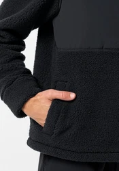 Jack Wolfskin Fleecejacke FELSLICHT HOODED JKT Schwarz/Dunkelblau/Dunkelgrau/Grau