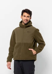 Jack Wolfskin Fleecejacke FELSLICHT HOODED JKT Dunkelgrün/Grün/Khaki