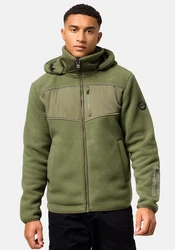 Stone Harbour Fleecejacke Illian Herren Outdoorjacke mit Kapuze Dunkelgrün