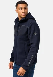 Stone Harbour Fleecejacke Illian Herren Outdoorjacke mit Kapuze Dunkelblau